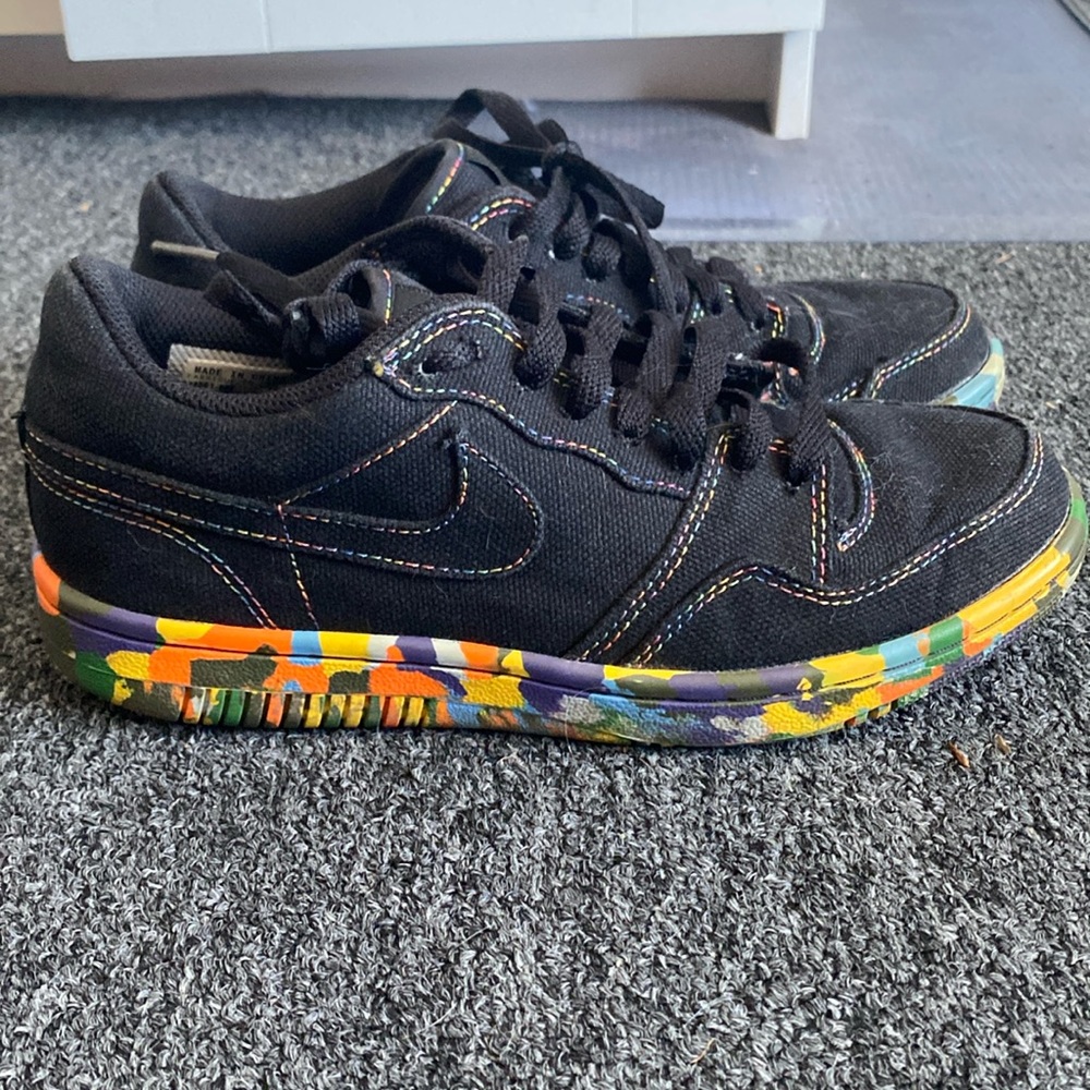 Nike Court Force Low Black Denim Mix Shoes Sneakers Men Size 6.5